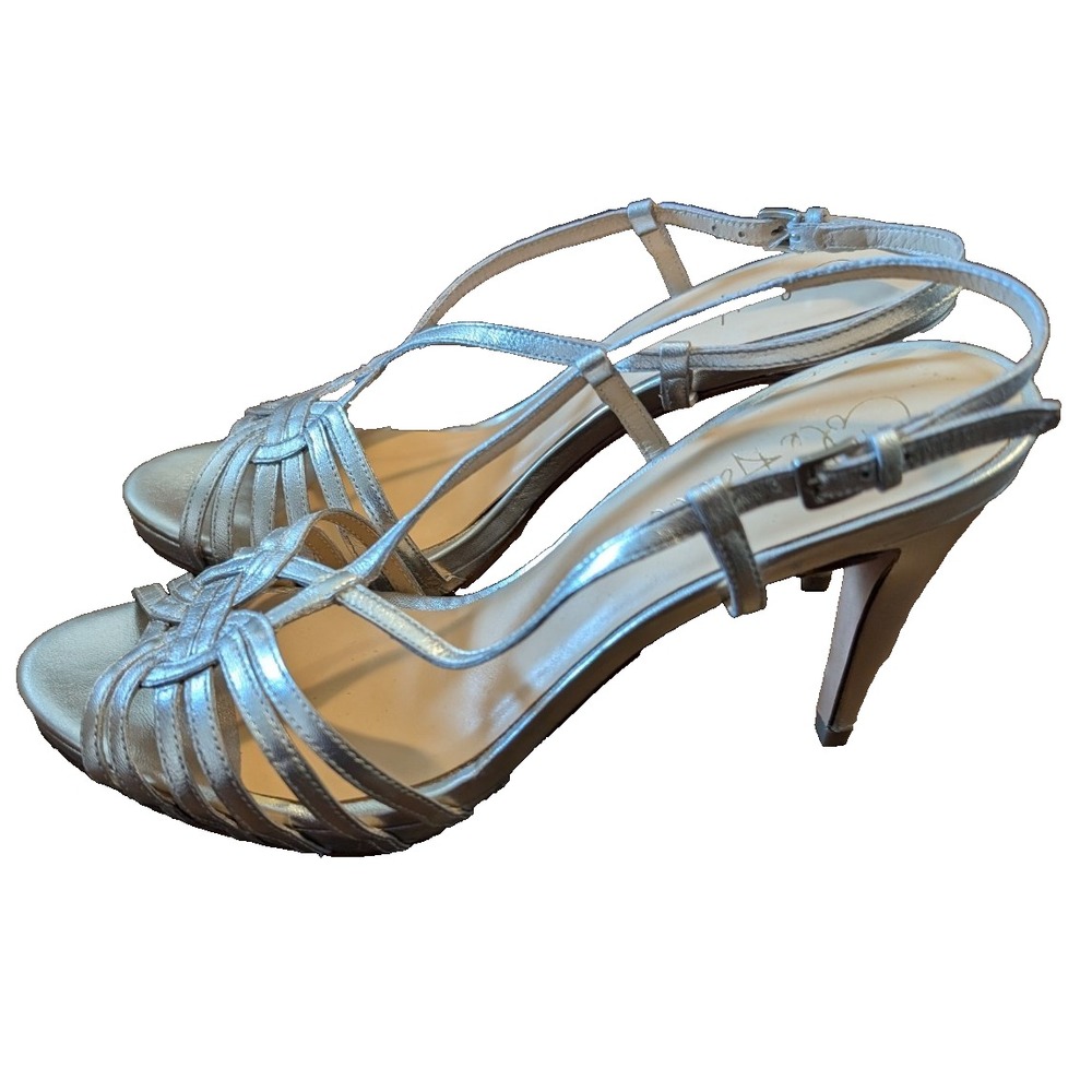 Women's Cole Haan Silver Strappy Sandals  Platform NEW  Size 7 C